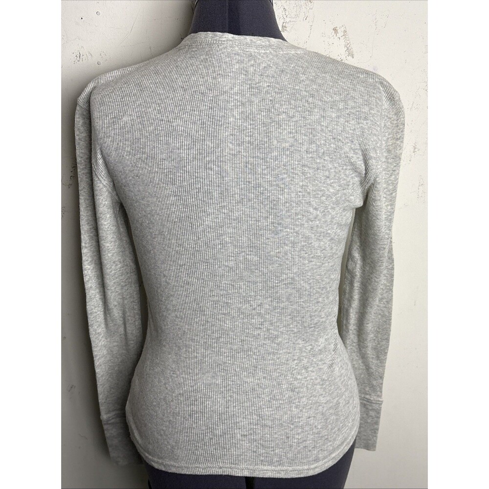 Vtg Y2K The Limited Henley Top Size S Ribbed Gray Bella Swan USA Rhinestone - Picture 3 of 13